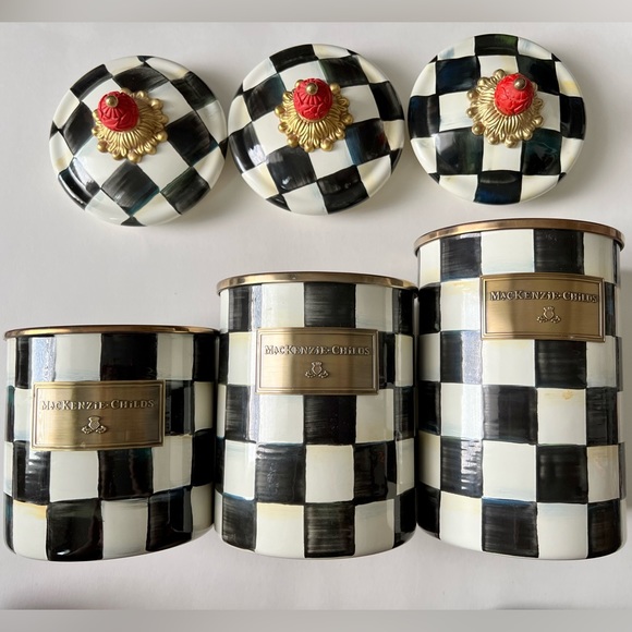 MacKenzie-Childs 3 piece Canister Set - Picture 2 of 2